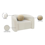 Kali Faux Shearling Teddy Fabric Upholstered Chair in Cream