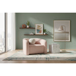 Kali Faux Shearling Teddy Fabric Upholstered Chair in Pink