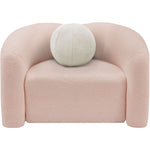Kali Faux Shearling Teddy Fabric Upholstered Chair in Pink