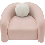 Kali Faux Shearling Teddy Fabric Upholstered Chair in Pink