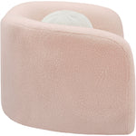 Kali Faux Shearling Teddy Fabric Upholstered Chair in Pink