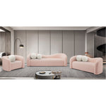 Kali Faux Shearling Teddy Fabric Upholstered Chair in Pink