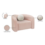 Kali Faux Shearling Teddy Fabric Upholstered Chair in Pink