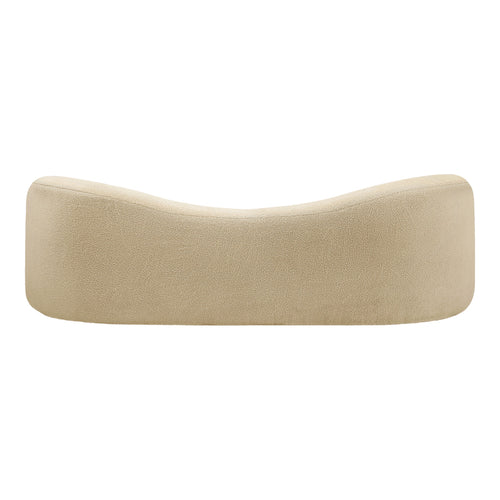 Kali 86" Faux Shearling Teddy Fabric Upholstered Sofa in Beige