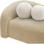 Kali 86" Faux Shearling Teddy Fabric Upholstered Sofa in Beige