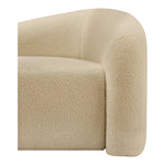 Kali 86" Faux Shearling Teddy Fabric Upholstered Sofa in Beige