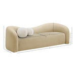 Kali 86" Faux Shearling Teddy Fabric Upholstered Sofa in Beige