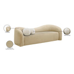 Kali 86" Faux Shearling Teddy Fabric Upholstered Sofa in Beige