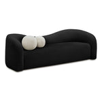 Kali 86" Faux Shearling Teddy Fabric Upholstered Sofa in Black