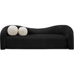Kali 86" Faux Shearling Teddy Fabric Upholstered Sofa in Black
