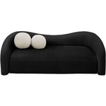 Kali 86" Faux Shearling Teddy Fabric Upholstered Sofa in Black