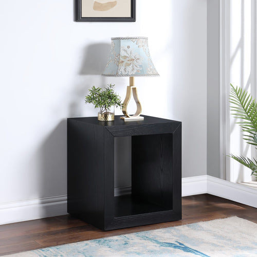 Alma Oak Veneer End / Side Table in Black
