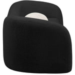 Kali 86" Faux Shearling Teddy Fabric Upholstered Sofa in Black