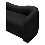 Kali 86" Faux Shearling Teddy Fabric Upholstered Sofa in Black