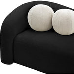 Kali 86" Faux Shearling Teddy Fabric Upholstered Sofa in Black