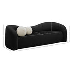 Kali 86" Faux Shearling Teddy Fabric Upholstered Sofa in Black