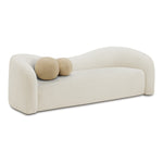 Kali 86" Faux Shearling Teddy Fabric Upholstered Sofa in Cream