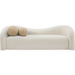Kali 86" Faux Shearling Teddy Fabric Upholstered Sofa in Cream