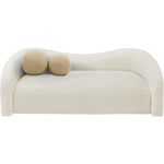 Kali 86" Faux Shearling Teddy Fabric Upholstered Sofa in Cream
