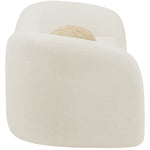 Kali 86" Faux Shearling Teddy Fabric Upholstered Sofa in Cream