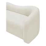 Kali 86" Faux Shearling Teddy Fabric Upholstered Sofa in Cream