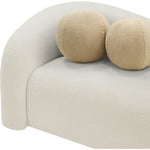 Kali 86" Faux Shearling Teddy Fabric Upholstered Sofa in Cream