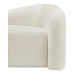 Kali 86" Faux Shearling Teddy Fabric Upholstered Sofa in Cream