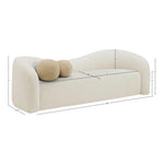 Kali 86" Faux Shearling Teddy Fabric Upholstered Sofa in Cream