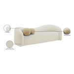Kali 86" Faux Shearling Teddy Fabric Upholstered Sofa in Cream