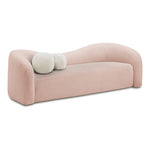 Kali 86" Faux Shearling Teddy Fabric Upholstered Sofa in Pink