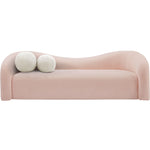 Kali 86" Faux Shearling Teddy Fabric Upholstered Sofa in Pink