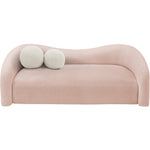 Kali 86" Faux Shearling Teddy Fabric Upholstered Sofa in Pink