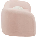 Kali 86" Faux Shearling Teddy Fabric Upholstered Sofa in Pink