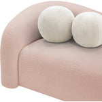 Kali 86" Faux Shearling Teddy Fabric Upholstered Sofa in Pink