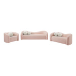 Kali 86" Faux Shearling Teddy Fabric Upholstered Sofa in Pink