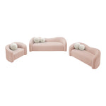Kali 86" Faux Shearling Teddy Fabric Upholstered Sofa in Pink