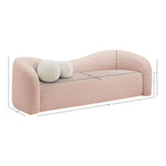Kali 86" Faux Shearling Teddy Fabric Upholstered Sofa in Pink