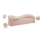Kali 86" Faux Shearling Teddy Fabric Upholstered Sofa in Pink
