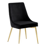 Karina Velvet Upholstered Dining Chair in Black