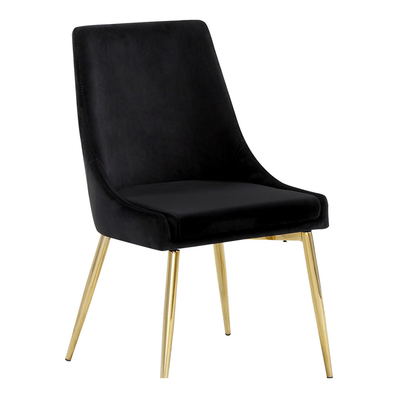 Karina Velvet Upholstered Dining Chair in Black