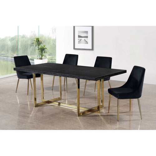 Karina Velvet Upholstered Dining Chair in Black
