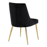 Karina Velvet Upholstered Dining Chair in Black
