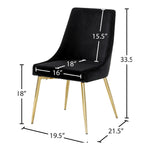 Karina Velvet Upholstered Dining Chair in Black