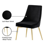 Karina Velvet Upholstered Dining Chair in Black