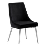Karina Velvet Upholstered Dining Chair in Black