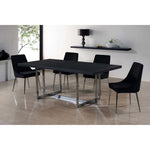 Karina Velvet Upholstered Dining Chair in Black