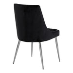 Karina Velvet Upholstered Dining Chair in Black