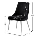 Karina Velvet Upholstered Dining Chair in Black