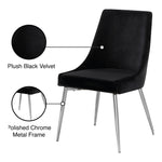 Karina Velvet Upholstered Dining Chair in Black