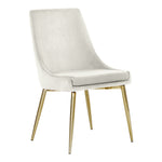 Karina Velvet Upholstered Dining Chair in Cream